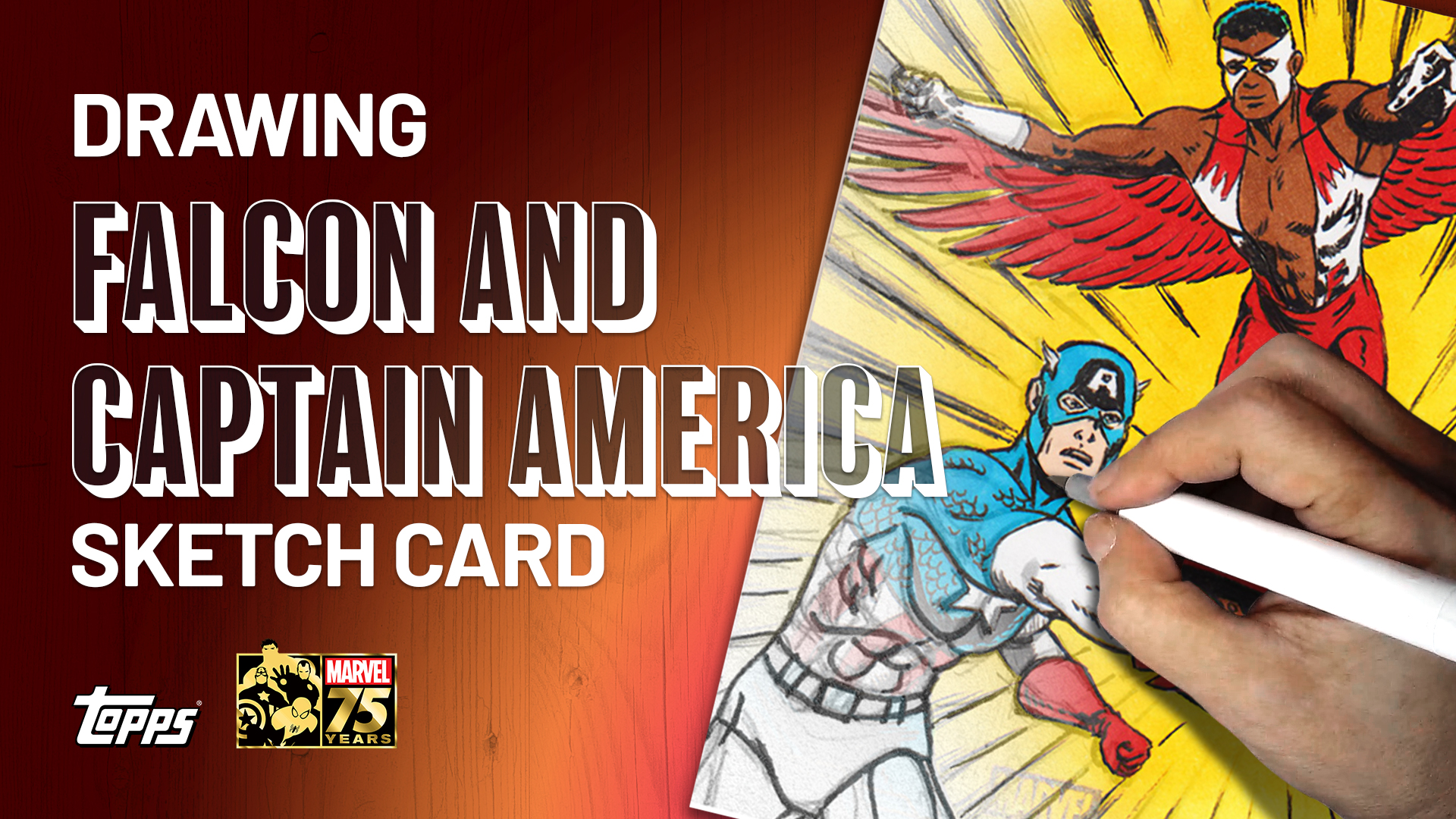 2025 Marvel Comic Book Heroes: Golden Anniversary Falcon and Captain America Sketch Card by Duke