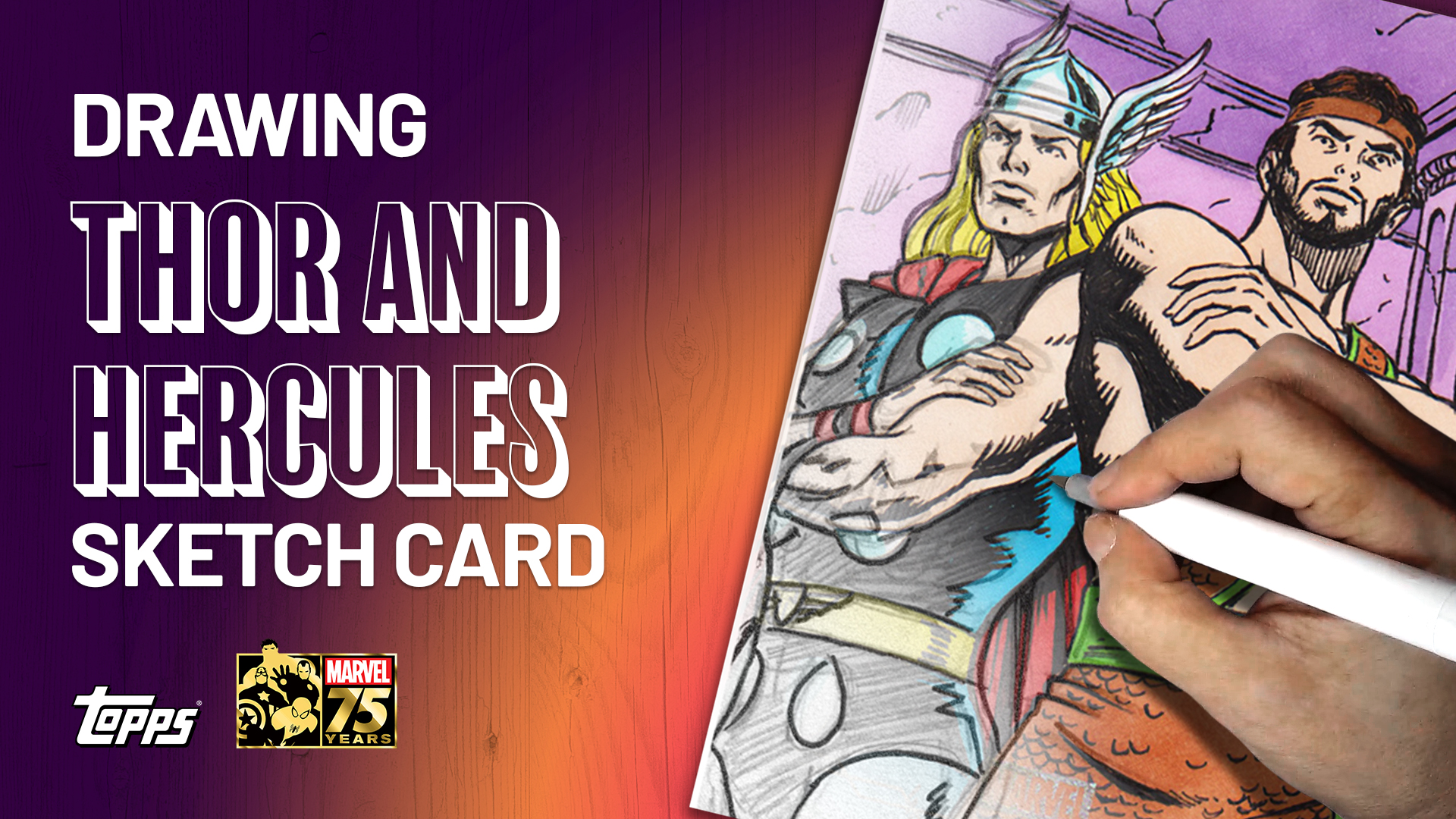 2025 Marvel Comic Book Heroes: Golden Anniversary Thor and Hercules Sketch Card by Duke