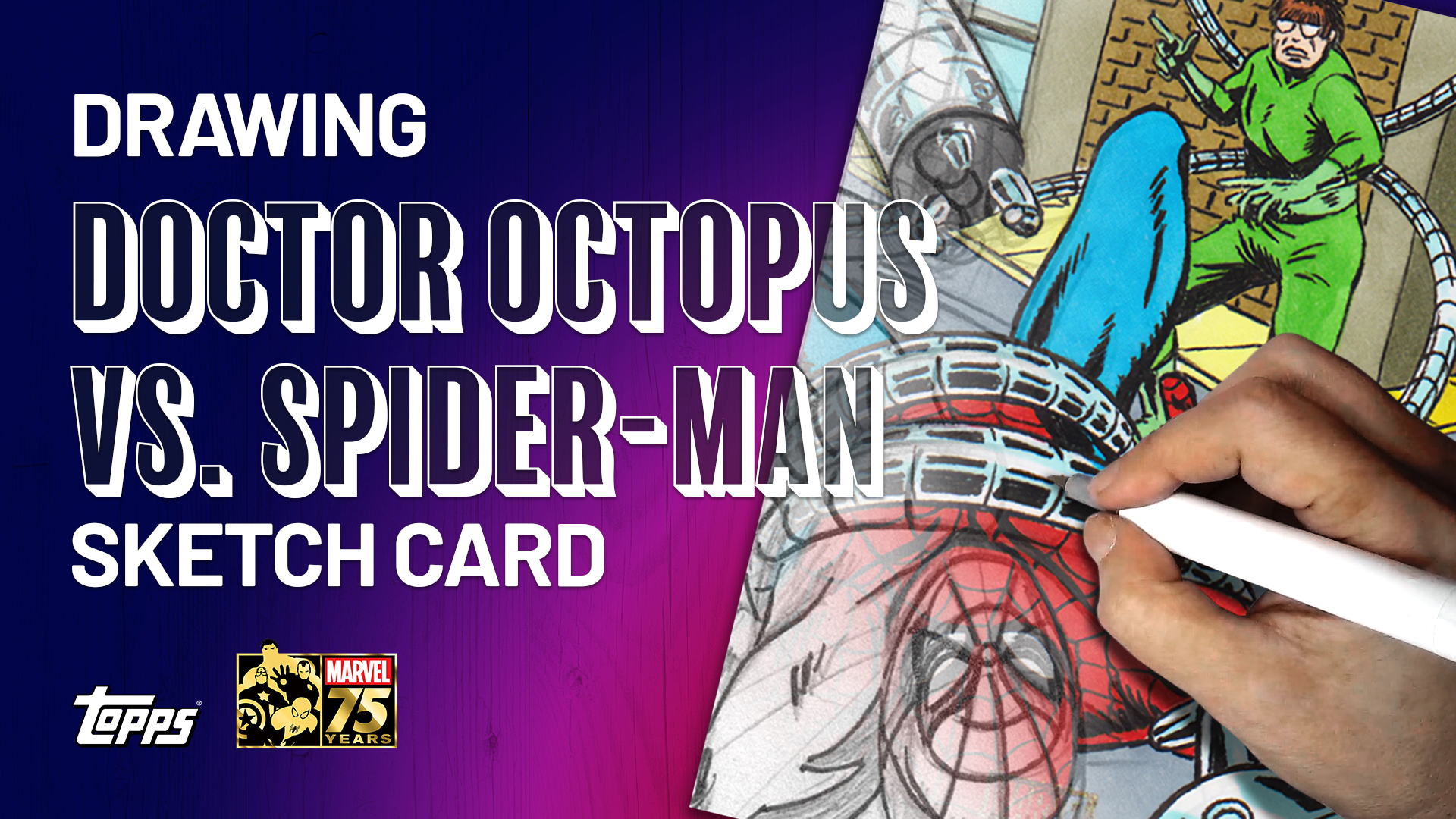 2025 Marvel Comic Book Heroes: Golden Anniversary Spider-Man vs. Doctor Octopus Sketch Card by Duke