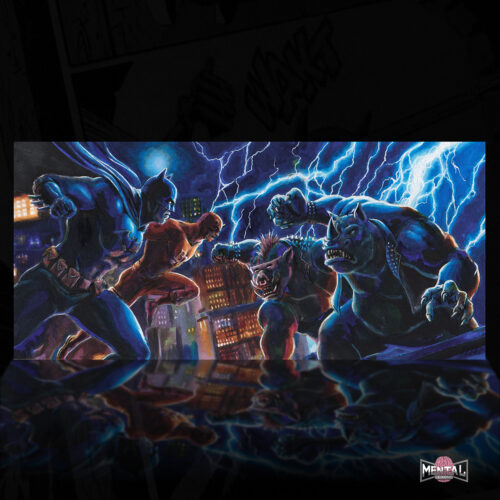 Batman & Daredevil vs. Bebop & Rocksteady Sketch Card by Duke