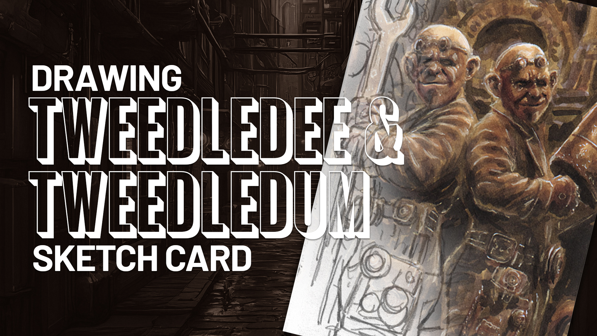 Tweedle Dee & Tweedle Dum Sketch Card by Duke