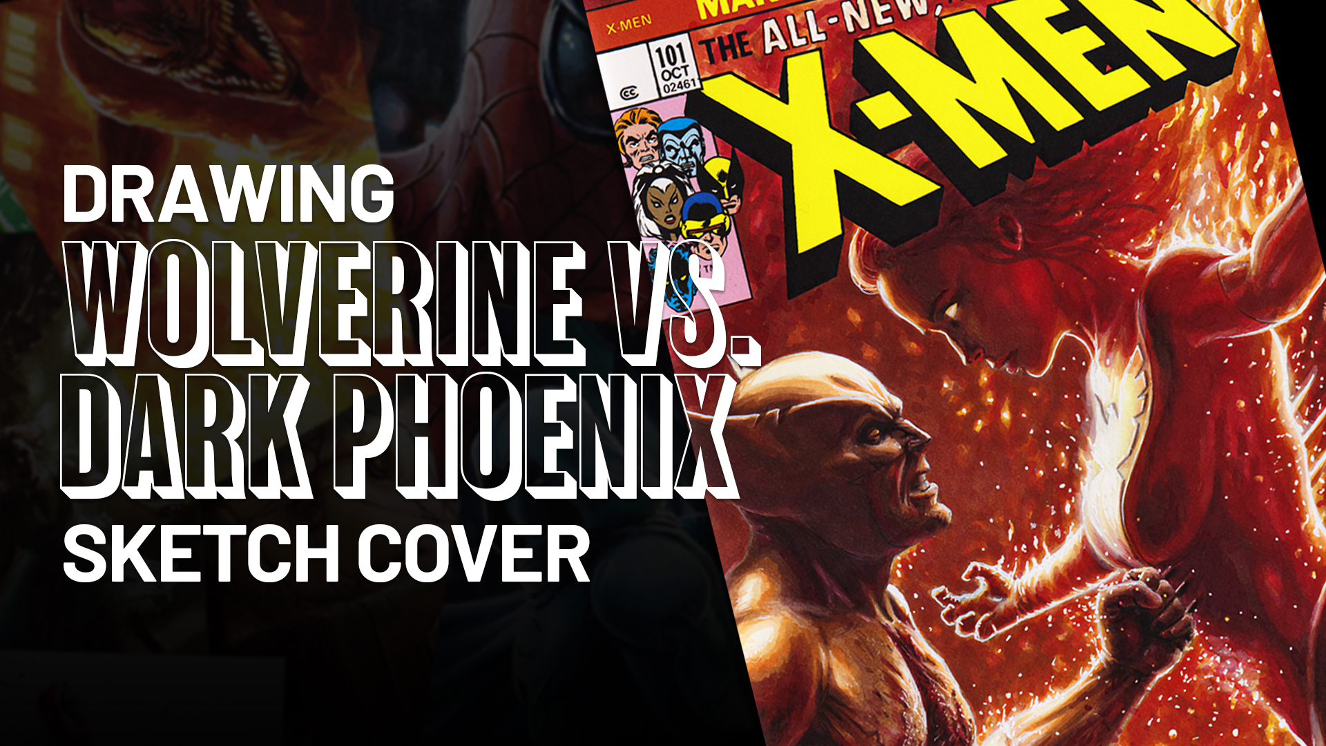 Wolverine vs. Dark Phoenix Sketch Cover by Duke