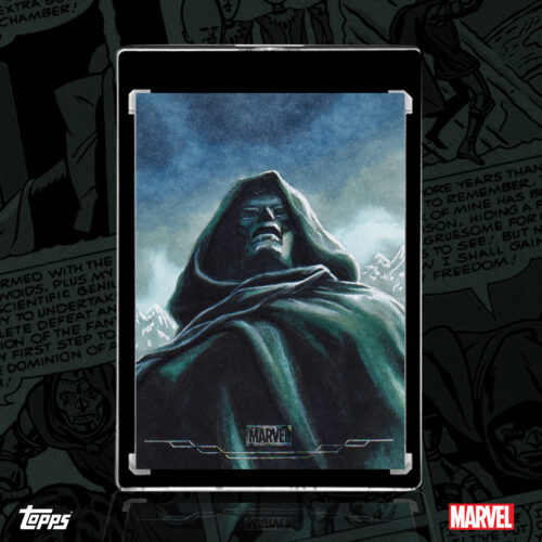 Doctor Doom 2026 Topps Brooklyn Collection sketch card by Duke
