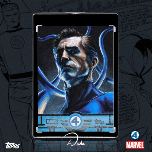 Mister Fantastic 2026 Topps Finest Fantastic Four Sketch Card by Duke