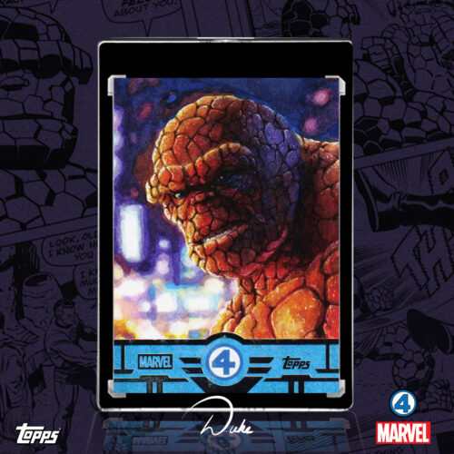 The Thing 2026 Topps Finest Fantastic Four Sketch Card by Duke