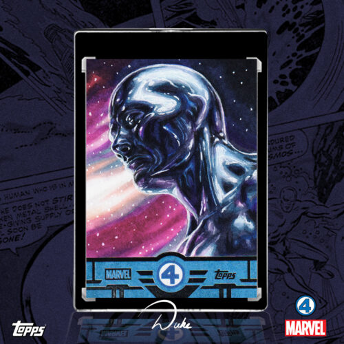 The Silver Surfer 2026 Topps Finest Fantastic Four Sketch Card by Duke