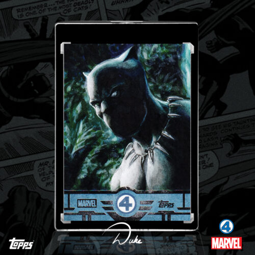 The Black Panther 2026 Topps Finest Fantastic Four Sketch Card by Duke