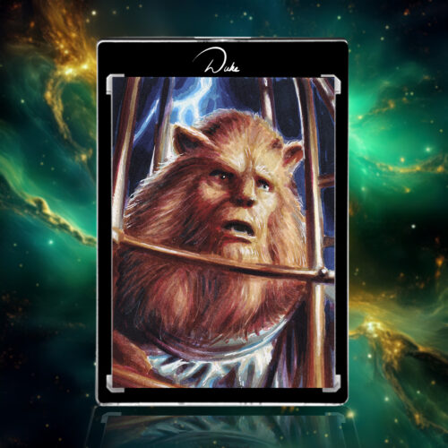 The Cowardly Lion sketch card from Masterpiece cards the Wonderful Wizard of Oz by Duke