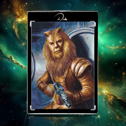 The Cowardly Lion sketch card from Masterpiece cards the Wonderful Wizard of Oz by Duke