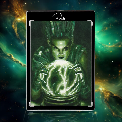 The Wicked Witch of the West sketch card from Masterpiece cards the Wonderful Wizard of Oz by Duke