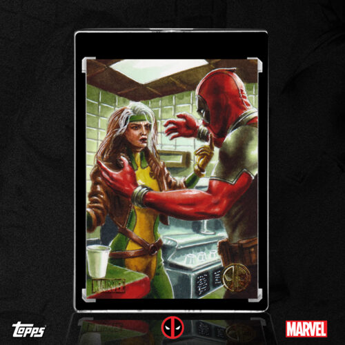 Deadpool and Rogue Topps Chrome Deadpool Sketch Card by Duke