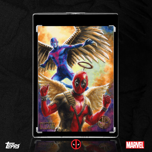 Deadpool and Archangel Topps Chrome Deadpool Sketch Card by Duke