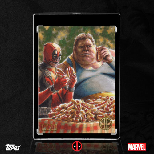 Deadpool and The Blob Topps Chrome Deadpool Sketch Card by Duke