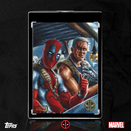 Deadpool and Cable Topps Chrome Deadpool Sketch Card by Duke
