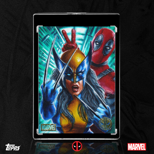 Deadpool and X-23 Topps Chrome Deadpool Sketch Card by Duke