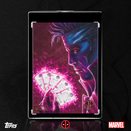 Gambit Topps Chrome Deadpool Sketch Card by Duke
