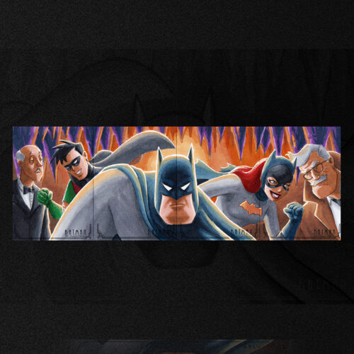 The Bat Family Upperdeck Batman the Animated Series Sketch Card by Duke