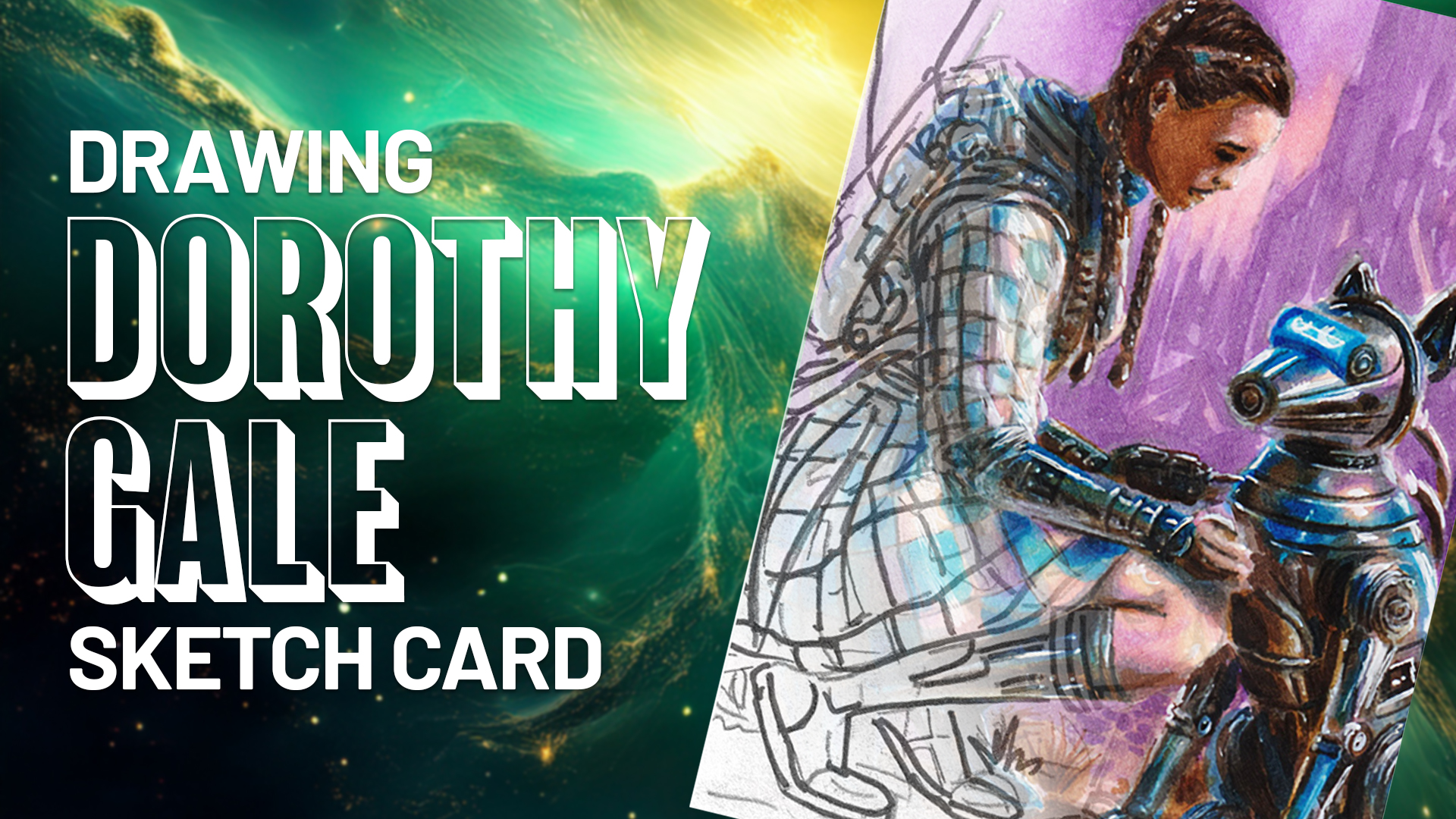 Dorothy and Toto sketch card from Masterpiece cards the Wonderful Wizard of Oz by Duke