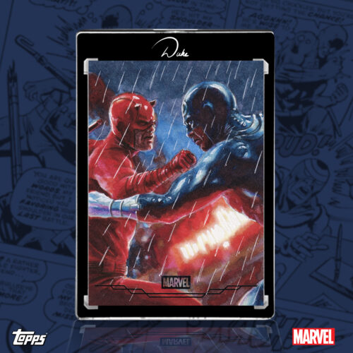 2026 Topps Chrome Marvel Comics Daredevil vs. Bullseye Sketch Card by Duke
