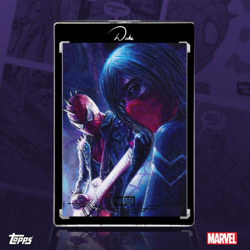 2026 Topps Chrome Marvel Comics Silk and Spider-Punk as DareDevil Sketch Card by Duke