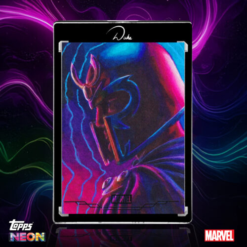 2026 Topps Neon Marvel Magneto Sketch Card by Duke