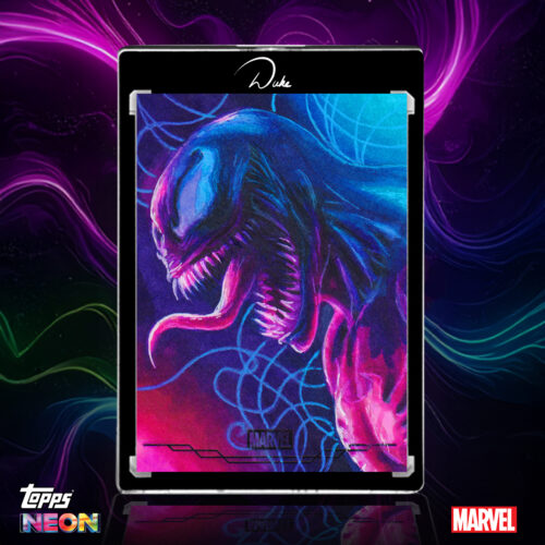 2026 Topps Neon Marvel Venom Sketch Card by Duke